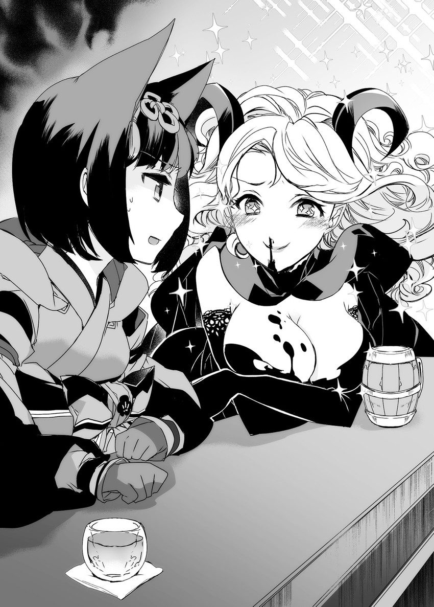 kuroka adelhide and gomory (maou no ore ga dorei elf wo yome ni shitanda ga dou medereba ii?) drawn by comta