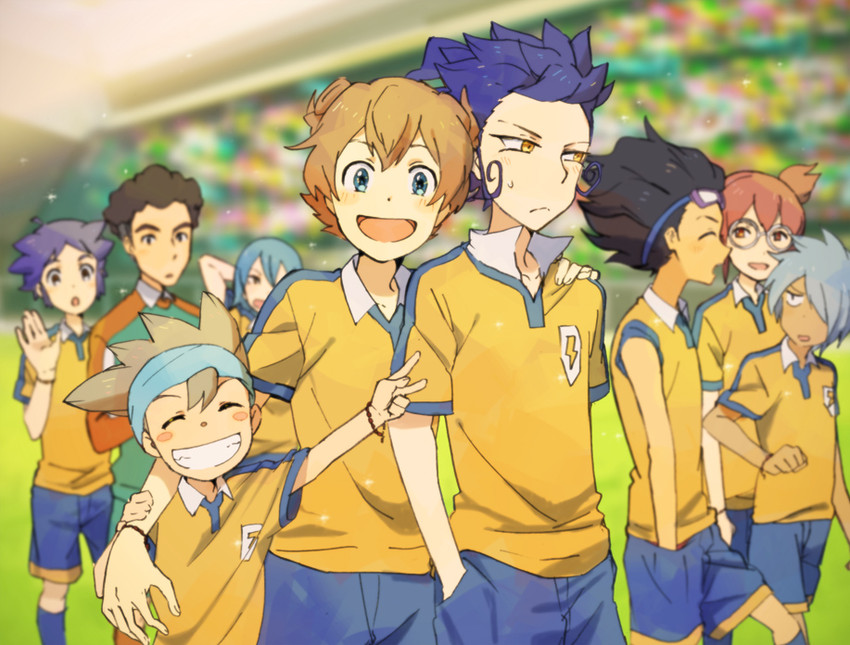kariya masaki, matsukaze tenma, tsurugi kyousuke, nishizono shinsuke, kurama norihito, and 4 more (inazuma eleven and 1 more) drawn by mezashi_(mezasi)