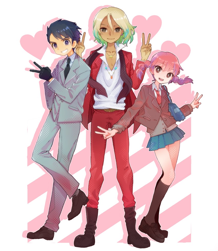 gouenji shuuya, gouenji yuuka, and utsunomiya toramaru (inazuma eleven and 1 more) drawn by hyou