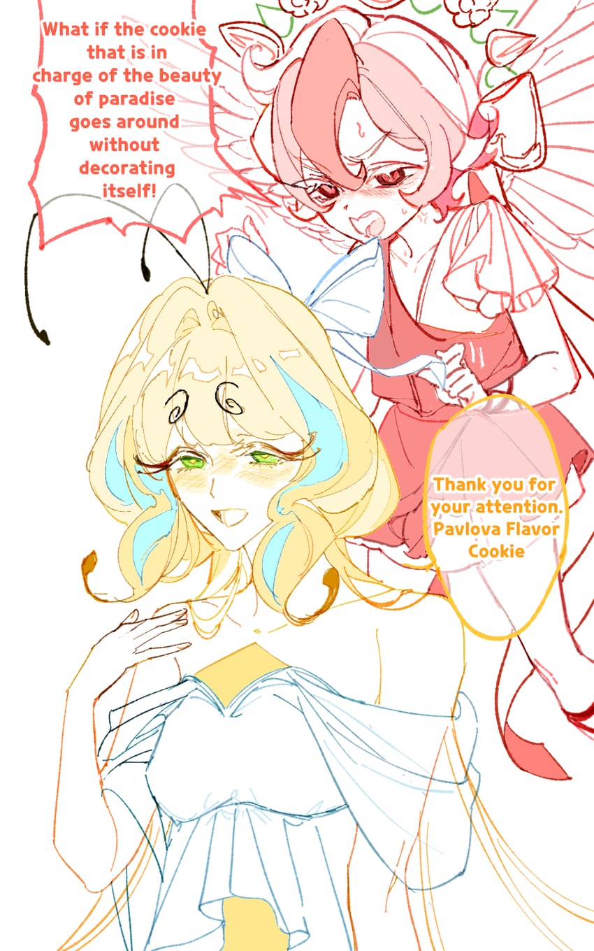 sugarfly cookie and pavlova cookie (cookie run and 1 more) drawn by apqk4553