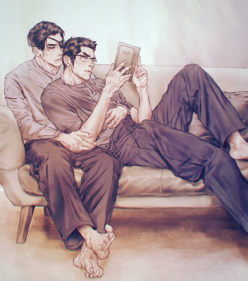 kiryu kazuma and majima goro (ryuu ga gotoku) drawn by mogumogu_(563chan)