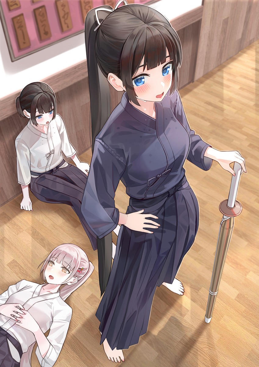 usagyaru and kendo club president (original) drawn by kfr