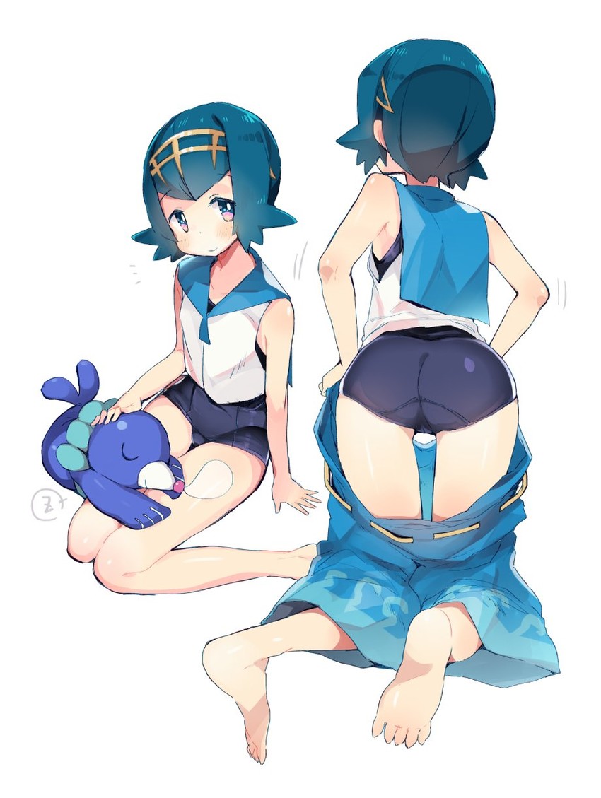 lana and popplio (pokemon and 1 more) drawn by kanro_ame_(ameko)