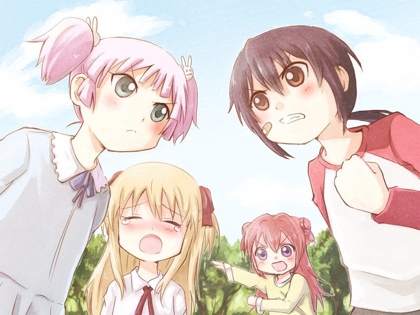 toshinou kyouko, akaza akari, funami yui, and yoshikawa chinatsu (yuruyuri) drawn by vastblue