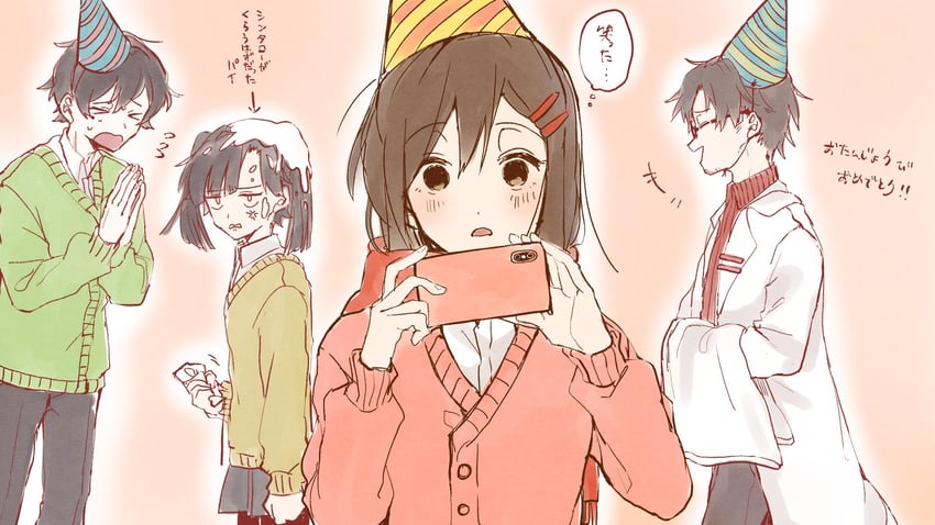 tateyama ayano, enomoto takane, kokonose haruka, and tateyama kenjirou (kagerou project) drawn by mokemoke_chan