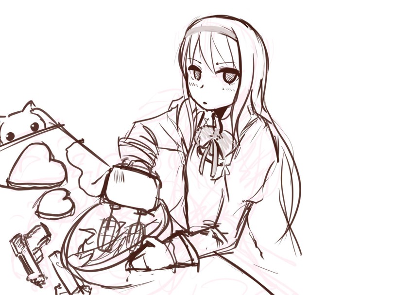 akemi homura and kyubey (mahou shoujo madoka magica) drawn by panties_(pantsu-pirate)