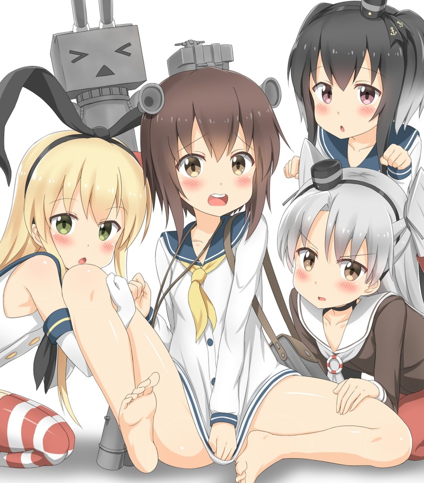 shimakaze, amatsukaze, yukikaze, rensouhou-chan, and tokitsukaze (kantai collection) drawn by nedia_(nedia_region)