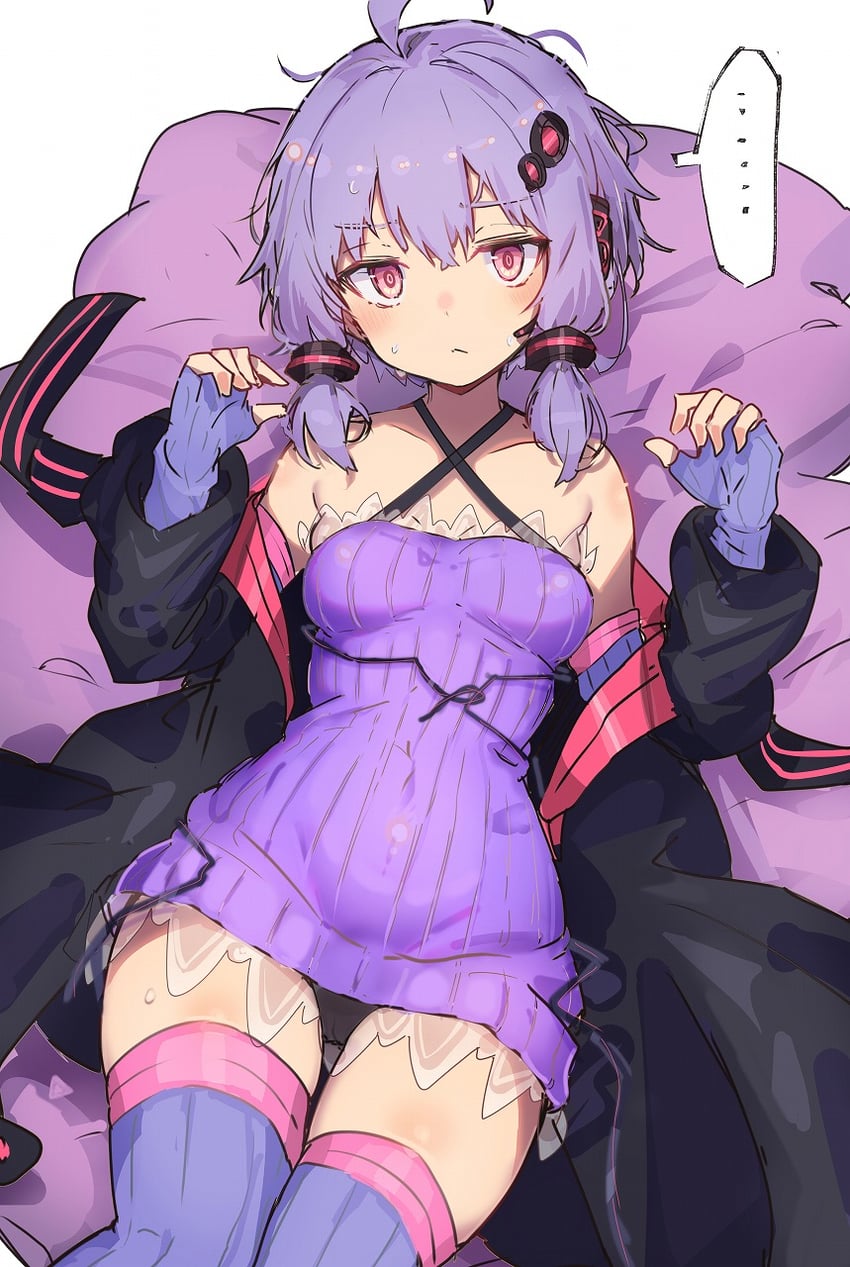 yuzuki yukari (vocaloid and 1 more) drawn by kujira_hebi