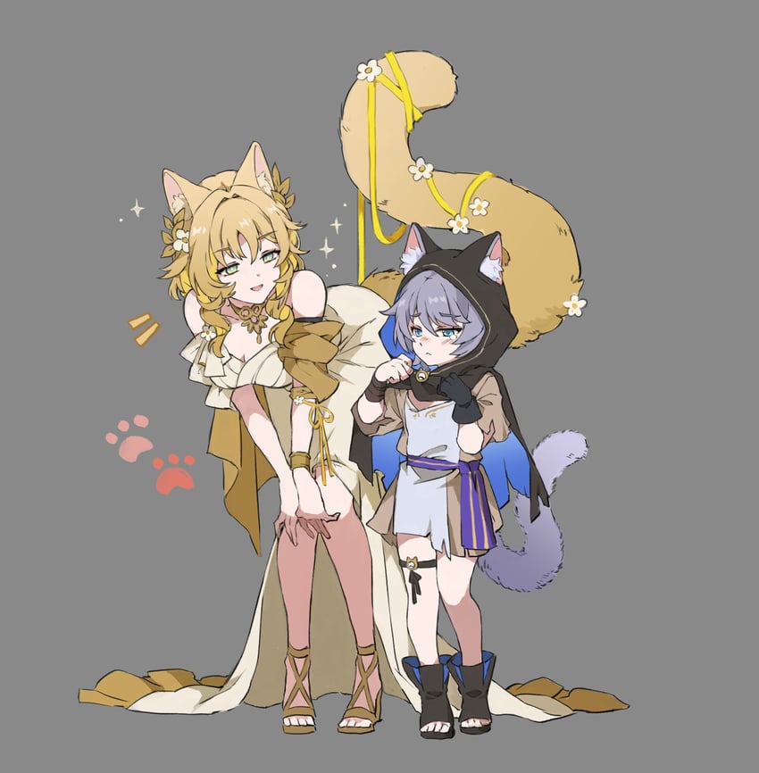 aglaea and cipher (honkai and 1 more) drawn by papajay_(jennygin2)