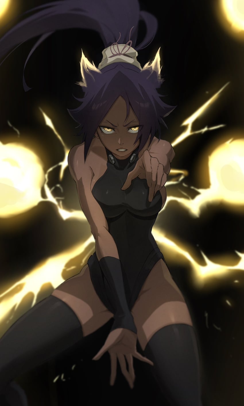 shihouin yoruichi (bleach and 1 more) drawn by channyy19