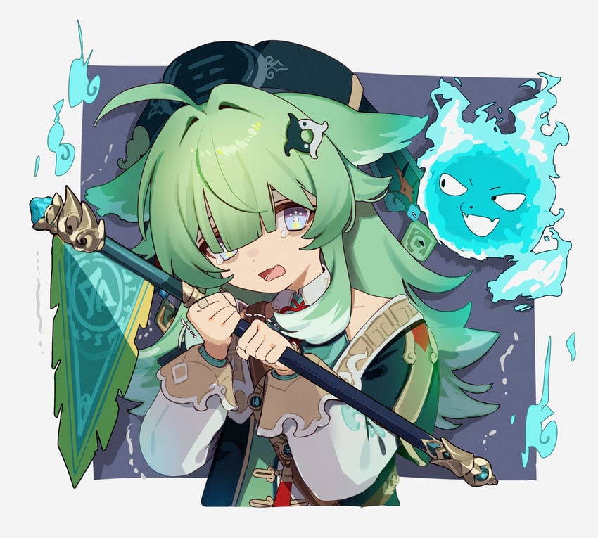 huohuo and tail (honkai and 1 more) drawn by na_(iru_illust)