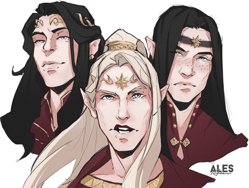 celegorm, curufin, and caranthir (tolkien's legendarium and 1 more) drawn by ales