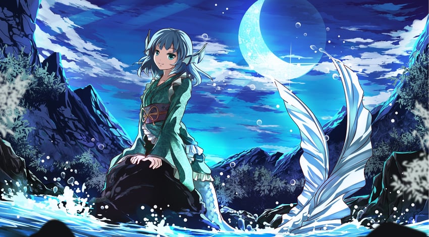 wakasagihime (touhou) drawn by risutaru