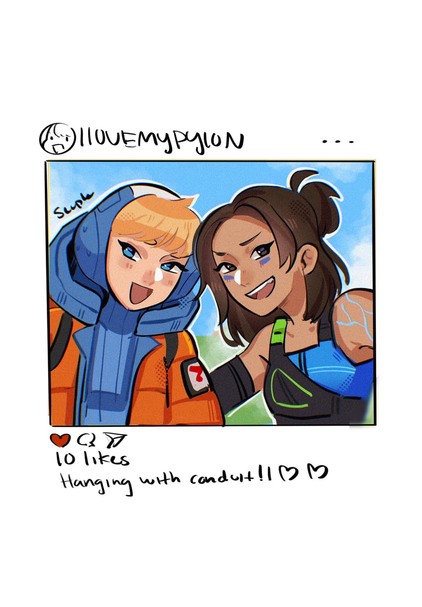 wattson and conduit (apex legends and 1 more) drawn by sevpha