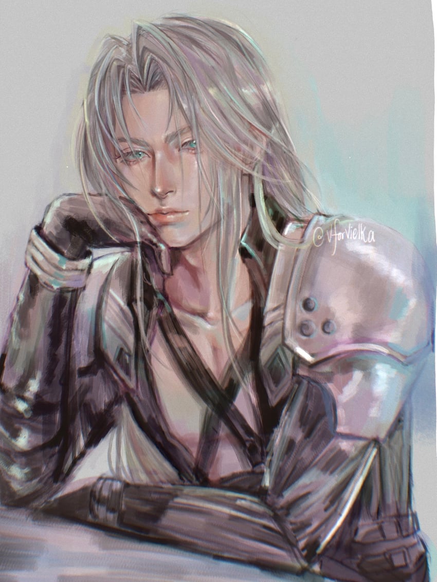 sephiroth (final fantasy and 1 more) drawn by vforvielka