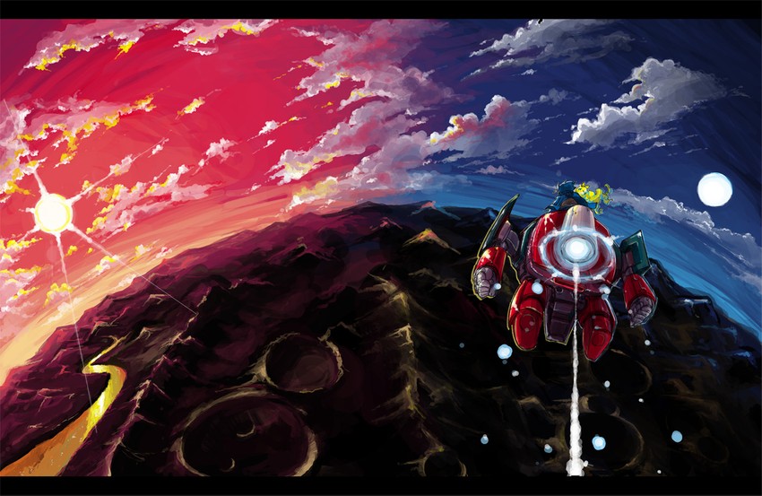 nia teppelin, simon, and lagann (tengen toppa gurren lagann) drawn by shiga_haku