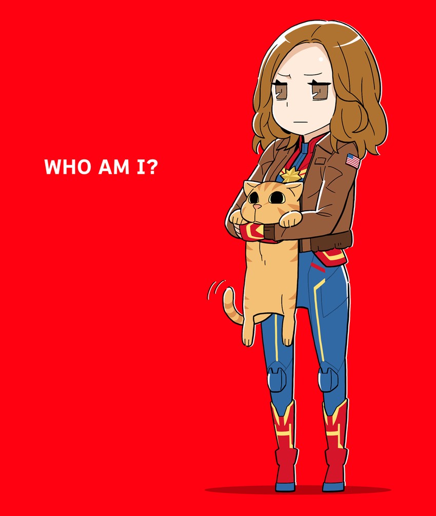 carol danvers, captain marvel, and goose (marvel and 2 more) drawn by yamanami_kousuke