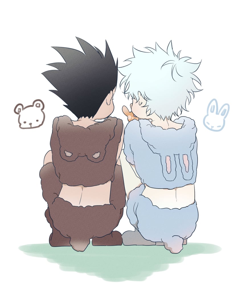 killua zoldyck and gon freecss (hunter x hunter) drawn by dotori4924