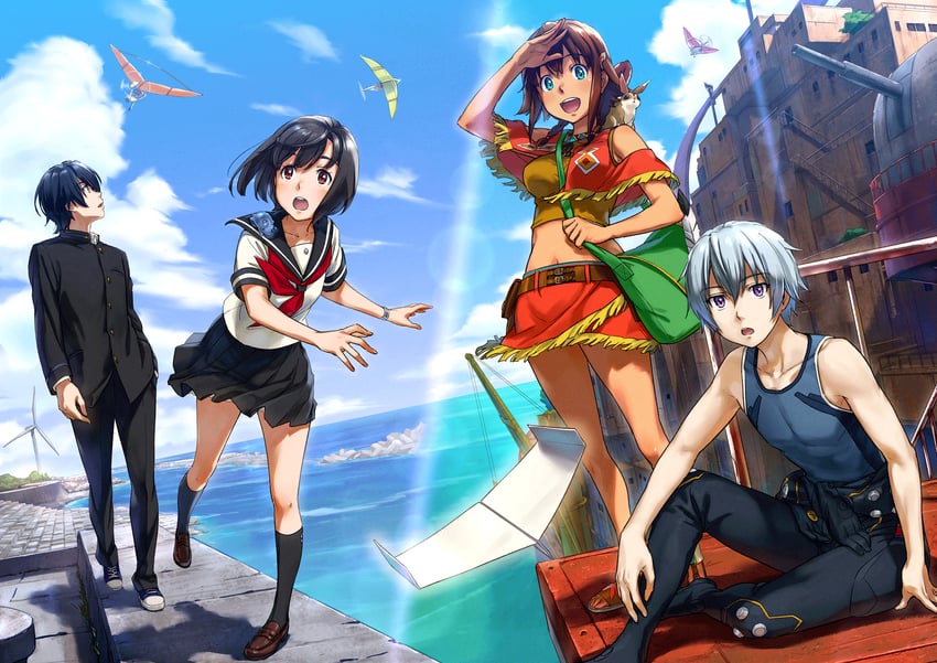 amy, ledo, and tachibana aiko (suisei no gargantia and 1 more) drawn by naruko_hanaharu