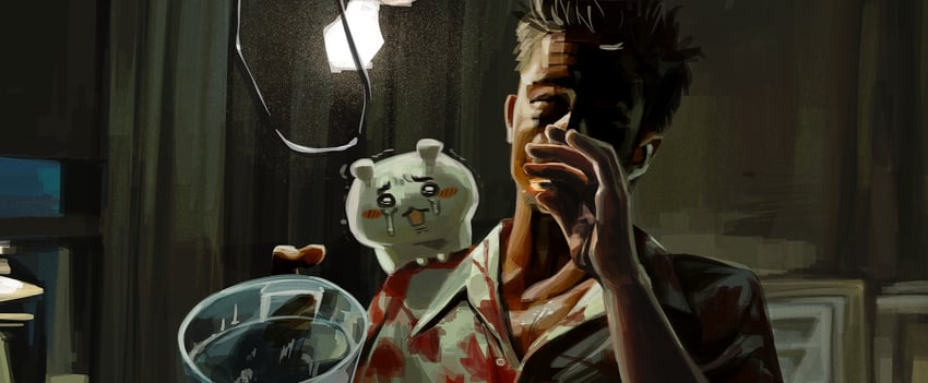 chiikawa, tyler durden, and brad pitt (chiikawa and 1 more) drawn by spkzoid