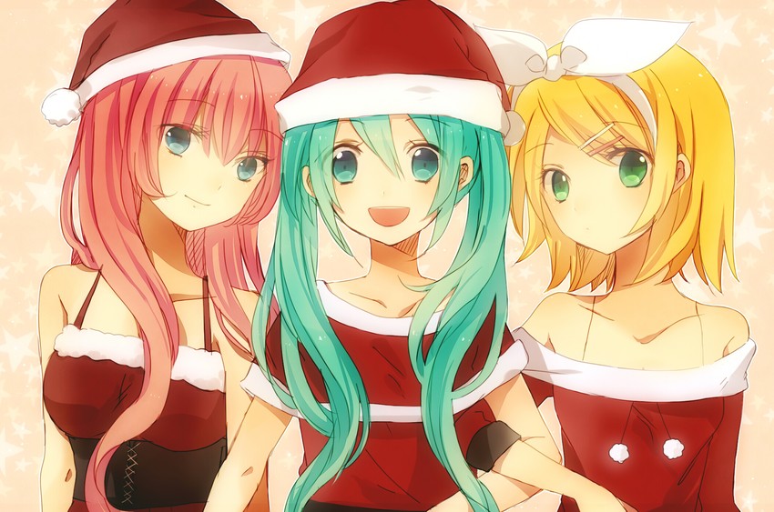 hatsune miku, kagamine rin, and megurine luka (vocaloid) drawn by syutyou
