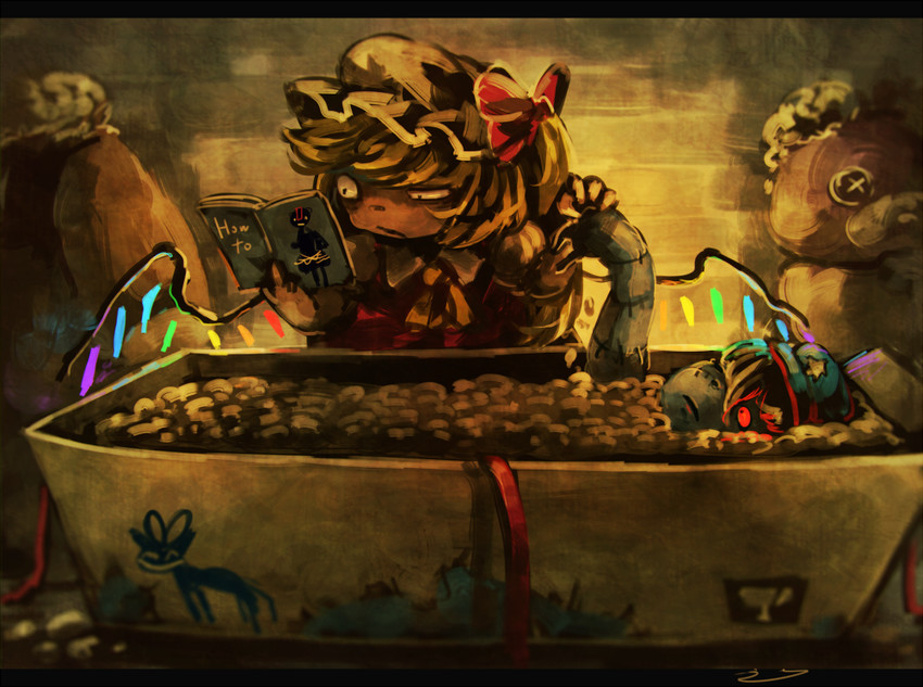 flandre scarlet, kaku seiga, and miyako yoshika (touhou) drawn by koto_inari
