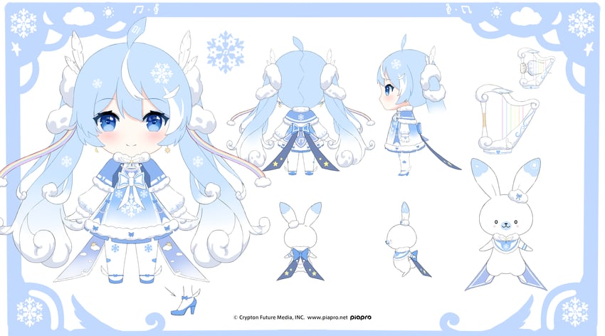 hatsune miku, yuki miku, and rabbit yukine (vocaloid) drawn by 71-fen_xiansheng_you