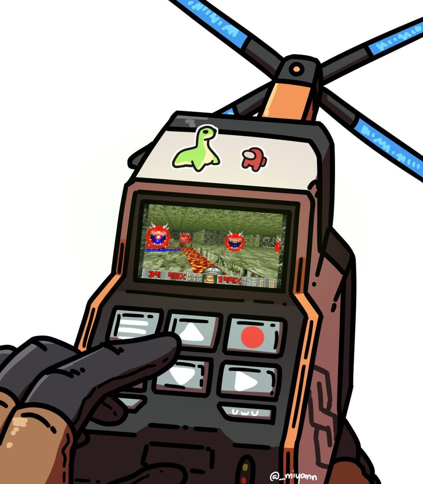 wattson, crewmate, doomguy, nessie, red, and 2 more (apex legends and 3 more) drawn by miyan_(oceanmaiden)