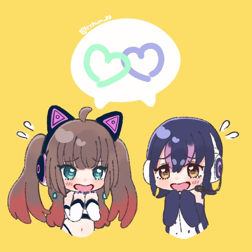 natsuiro matsuri and humboldt penguin (hololive and 2 more) drawn by cthun_n