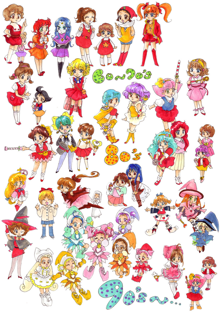 kinomoto sakura, harukaze doremi, segawa onpu, fujiwara hazuki, senoo aiko, and 8 more (cardcaptor sakura and 5 more) drawn by tokikyo