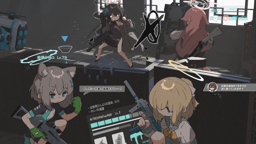 shiroko, hoshino, kisaki, ayane, and trinity student (blue archive) drawn by amonitto