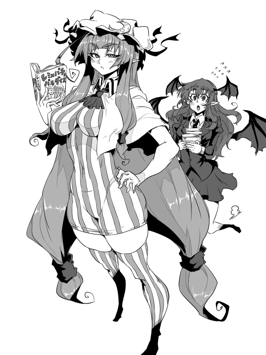 remilia scarlet, patchouli knowledge, and koakuma (touhou) drawn by yuuyuu_zenn