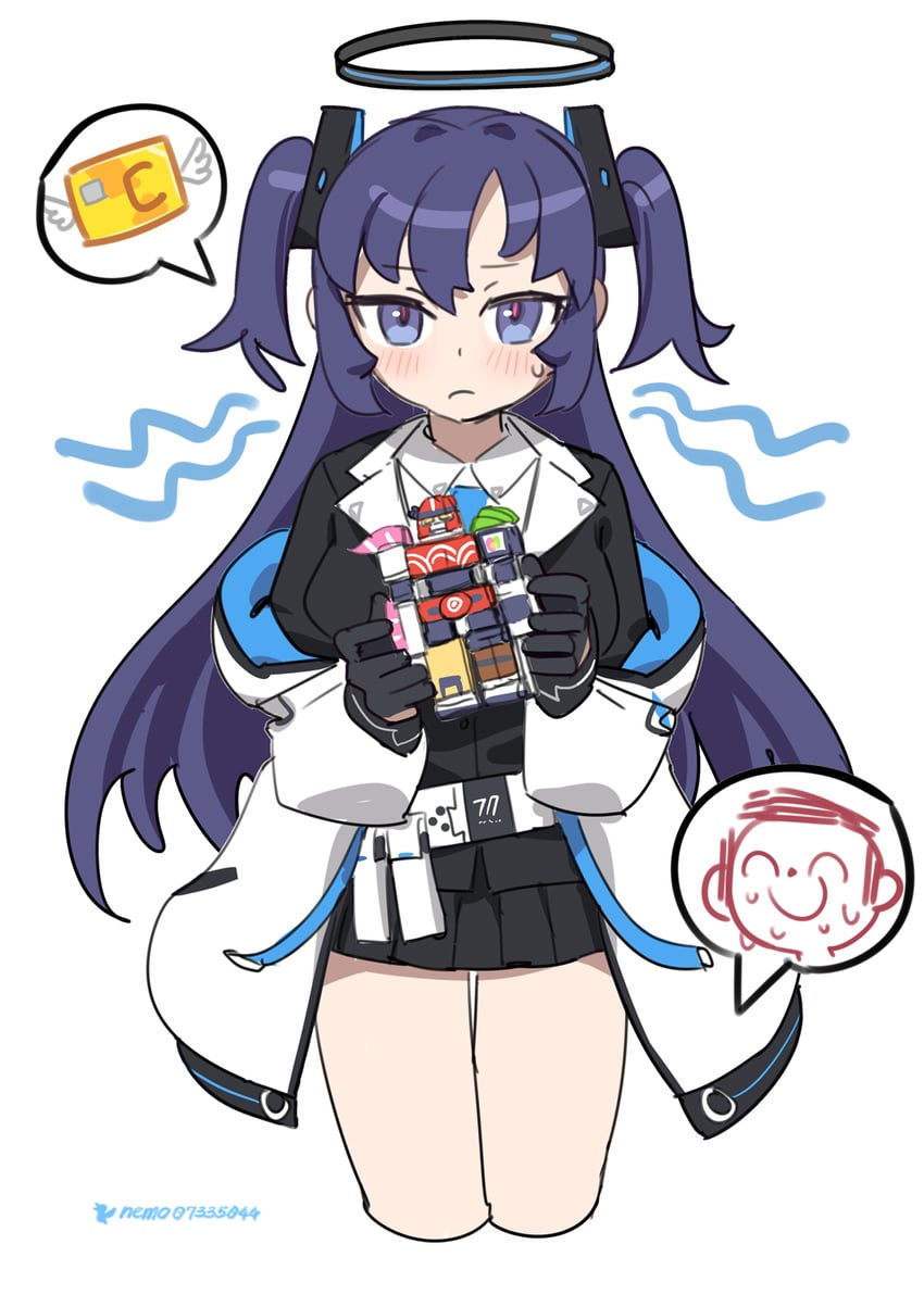 sensei, yuuka, doodle sensei, and kaiten fx mk.0 (blue archive) drawn by nemo_(leafnight)