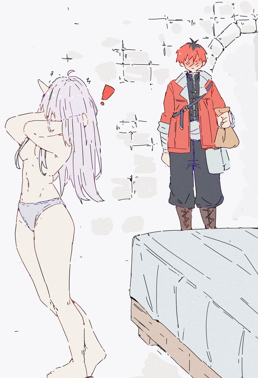 frieren and stark (sousou no frieren) drawn by lucy_mel0