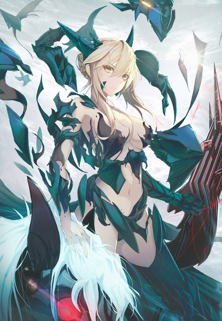artoria pendragon and llamrei (fate and 1 more) drawn by inho_song