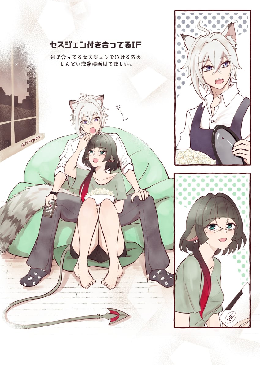 jane doe and seth lowell (zenless zone zero) drawn by mikage033