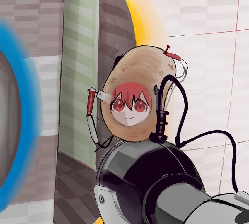 kasane teto, pearto, and glados (utau and 2 more) drawn by microa