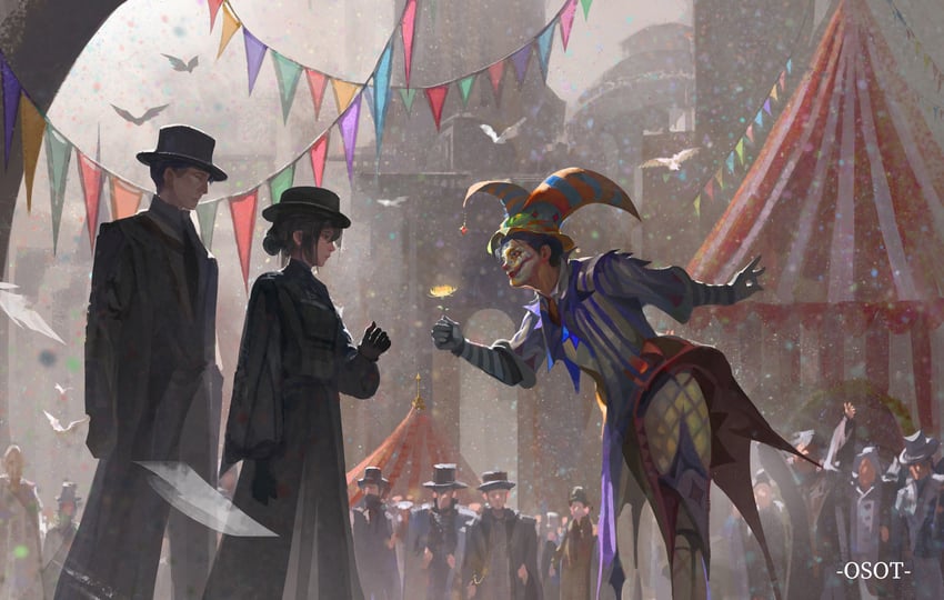 klein moretti, melissa moretti, and benson moretti (lord of the mysteries) drawn by osot-