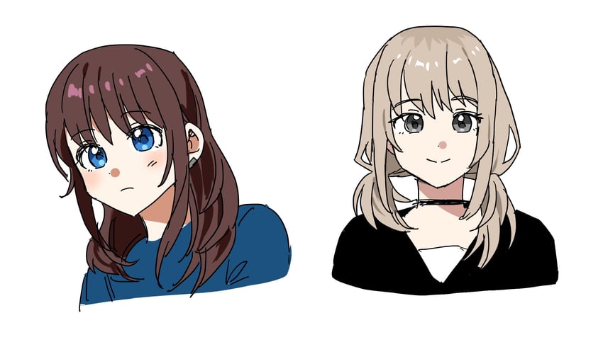 iseri nina and kawaragi momoka (girls band cry) drawn by habsida_(habsida_hpy)