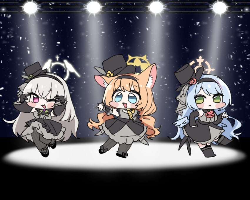 mari, sakurako, and mine (blue archive) drawn by magnet_(akwlspt)