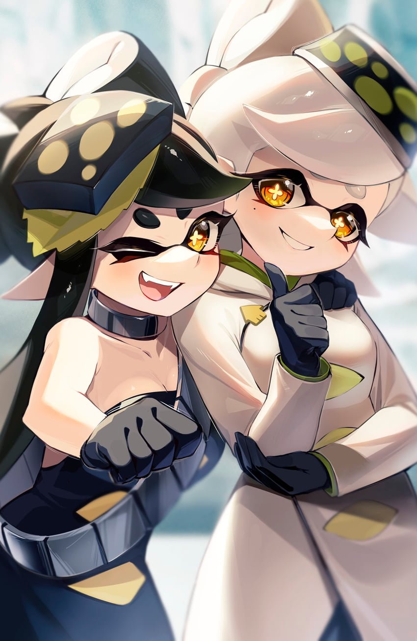 callie and marie (splatoon and 1 more) drawn by nomu_(29_nom)