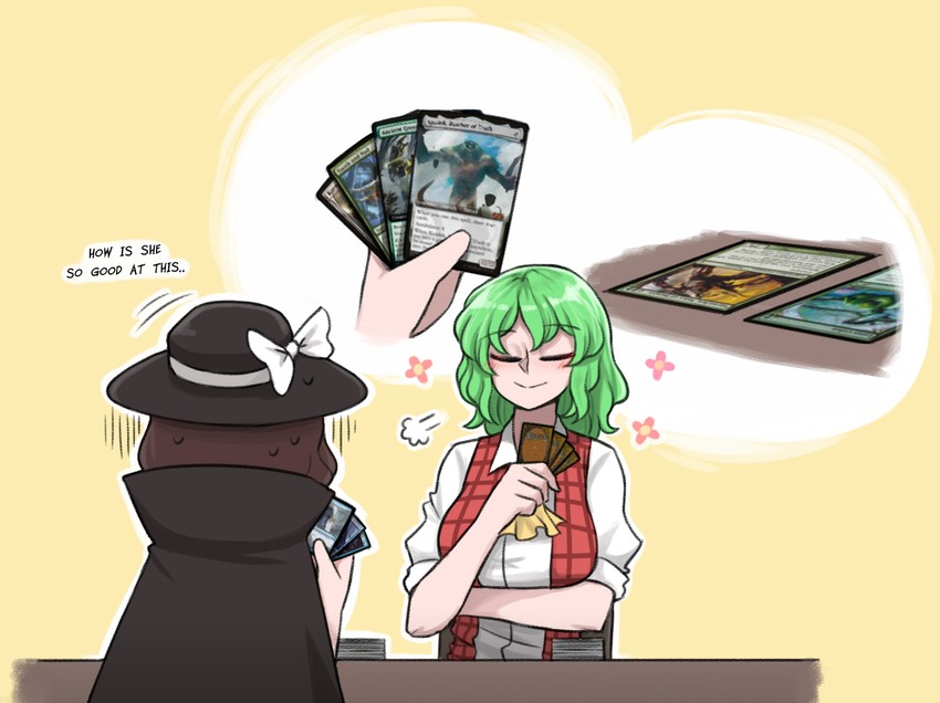 kazami yuuka, usami sumireko, and kozilek butcher of truth (touhou and 1 more) drawn by mata_(matasoup)