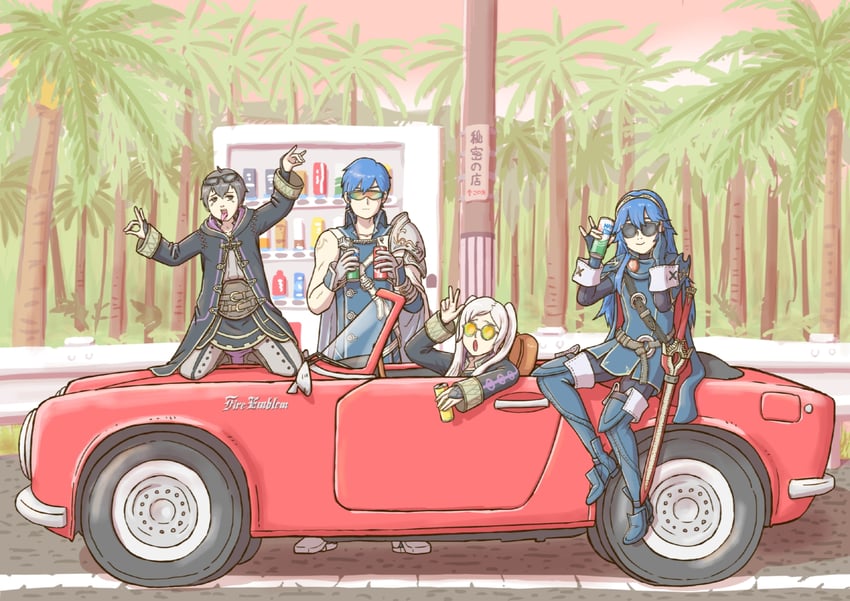 lucina, female robin, chrom, and male morgan (fire emblem and 1 more) drawn by choina-choina