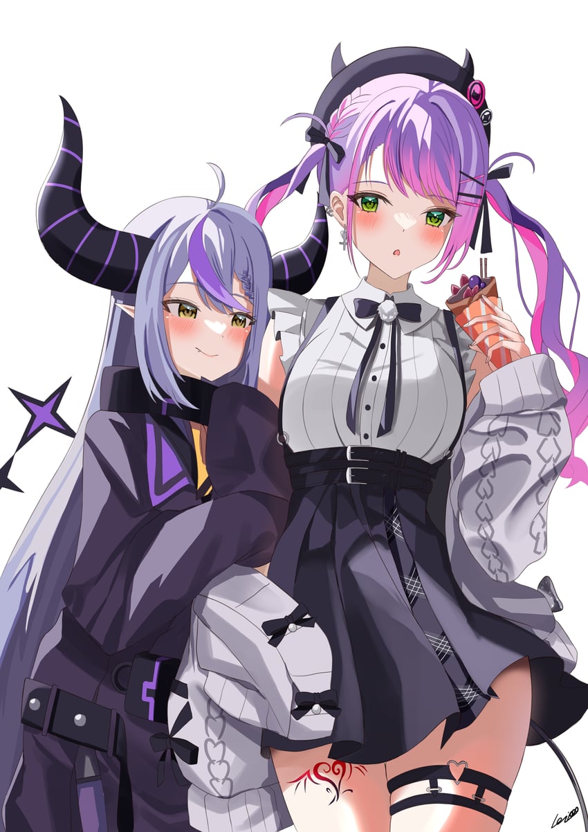 tokoyami towa and la+ darknesss (hololive) drawn by naruta_(nmaf4445)