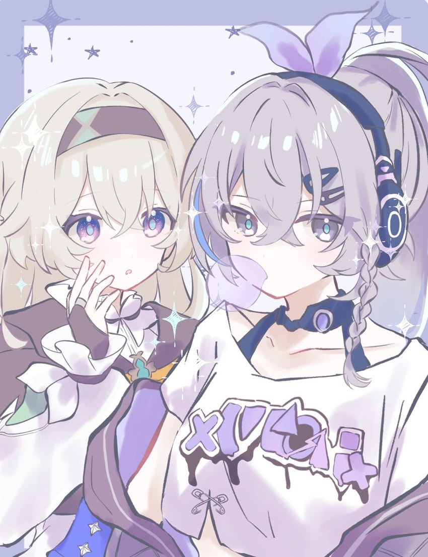 firefly and silver wolf (honkai and 1 more) drawn by mumei666