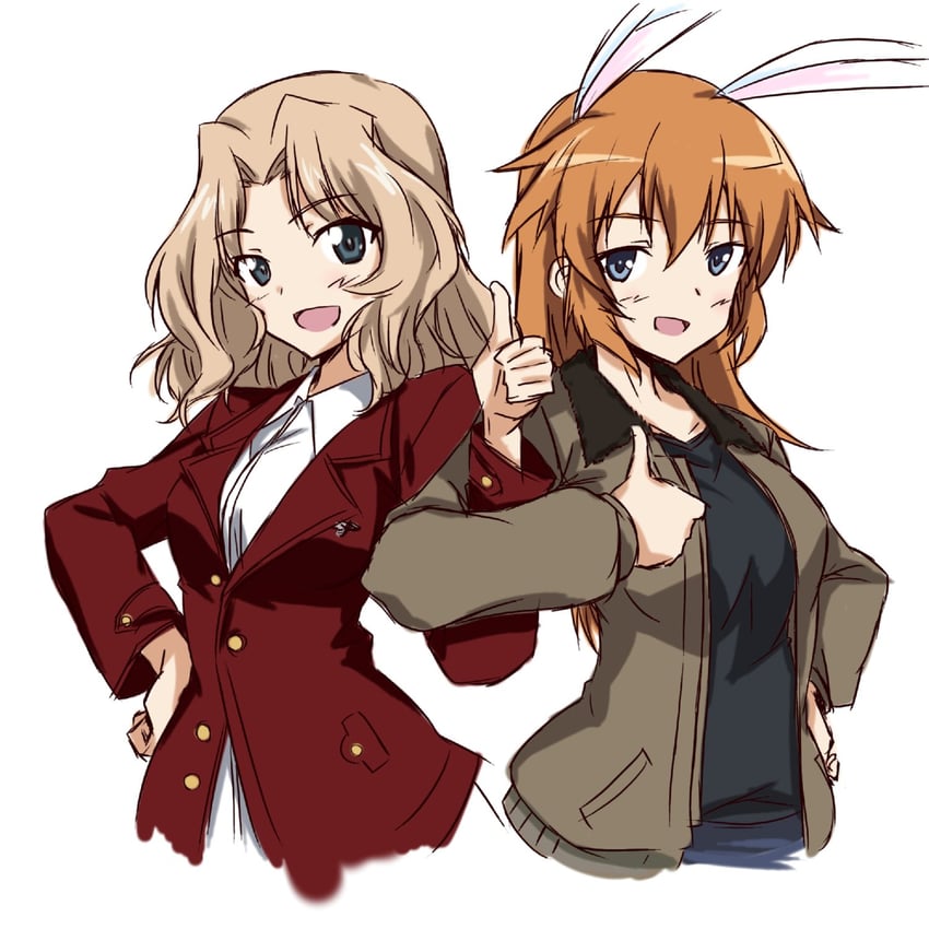 kay and charlotte e. yeager (girls und panzer and 2 more) drawn by asagi501