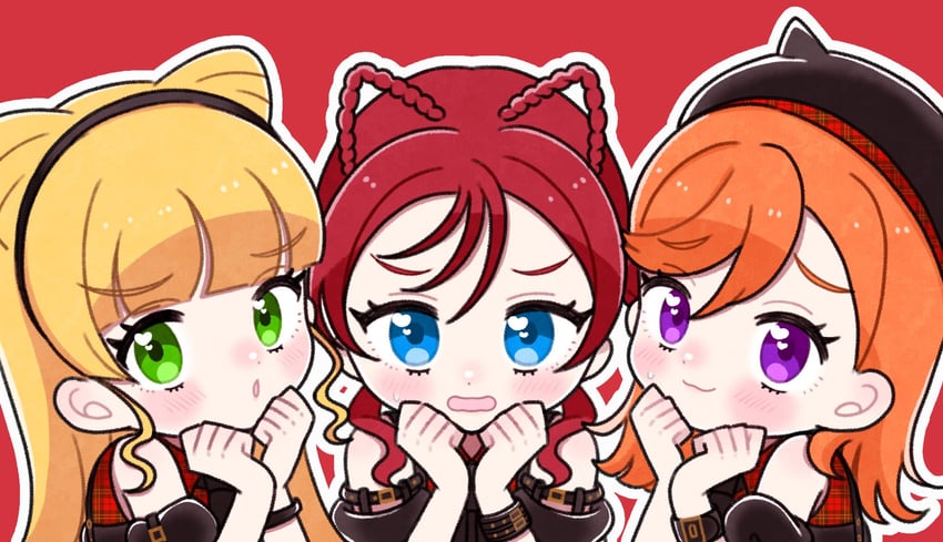 shibuya kanon, heanna sumire, and yoneme mei (love live! and 1 more) drawn by amaron2525