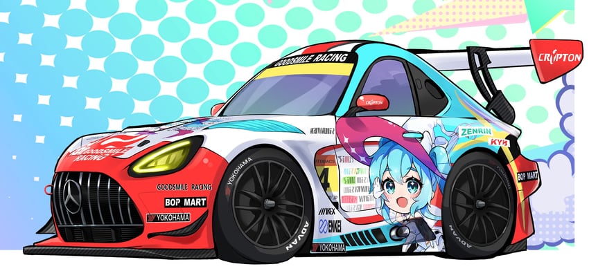 hatsune miku and racing miku (vocaloid and 3 more) drawn by peteron