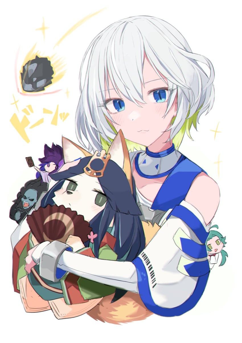 effect veiler, nibiru the primal being, fairy tail luna, danger! bigfoot!, haneshiro nagi, and 1 more (indie virtual youtuber and 1 more) drawn by sakuragi_raia