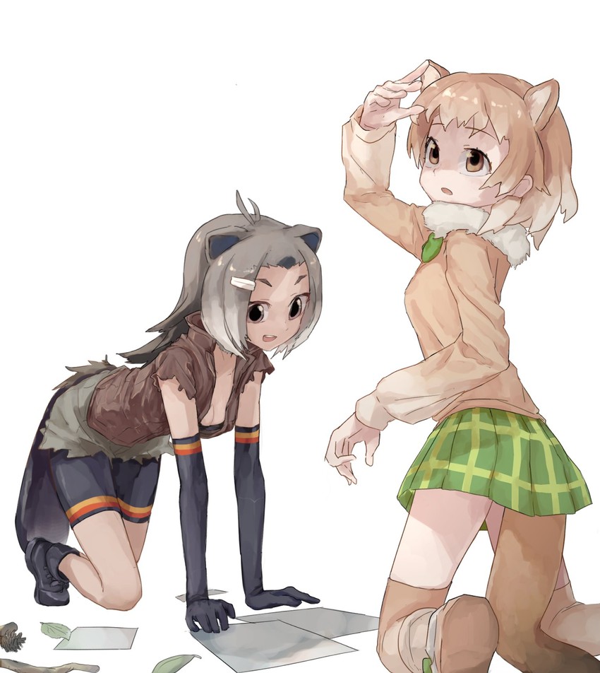 american beaver and black-tailed prairie dog (kemono friends) drawn by tito_(men-hukurou)